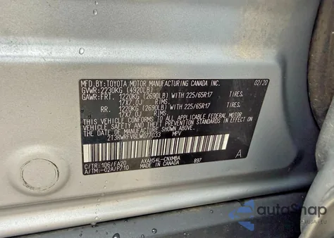 2020 Toyota Rav4 Hybrid Xle z USA, uszkodzony, nr VIN 2T3RWRFV6LW077033